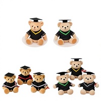 Ours en peluche personnalisé pour la remise des diplômes, jouet en peluche doux avec chapeau et diplôme, cadeau pour événement scolaire