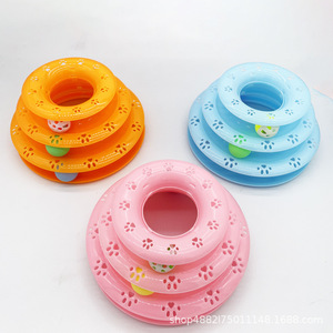 Rueda giratoria para gatos de tres niveles, rueda giratoria para gatos de cuatro niveles, juguetes con temática de gatos, juguetes educativos interactivos para autoentretenimiento - Product Image 4