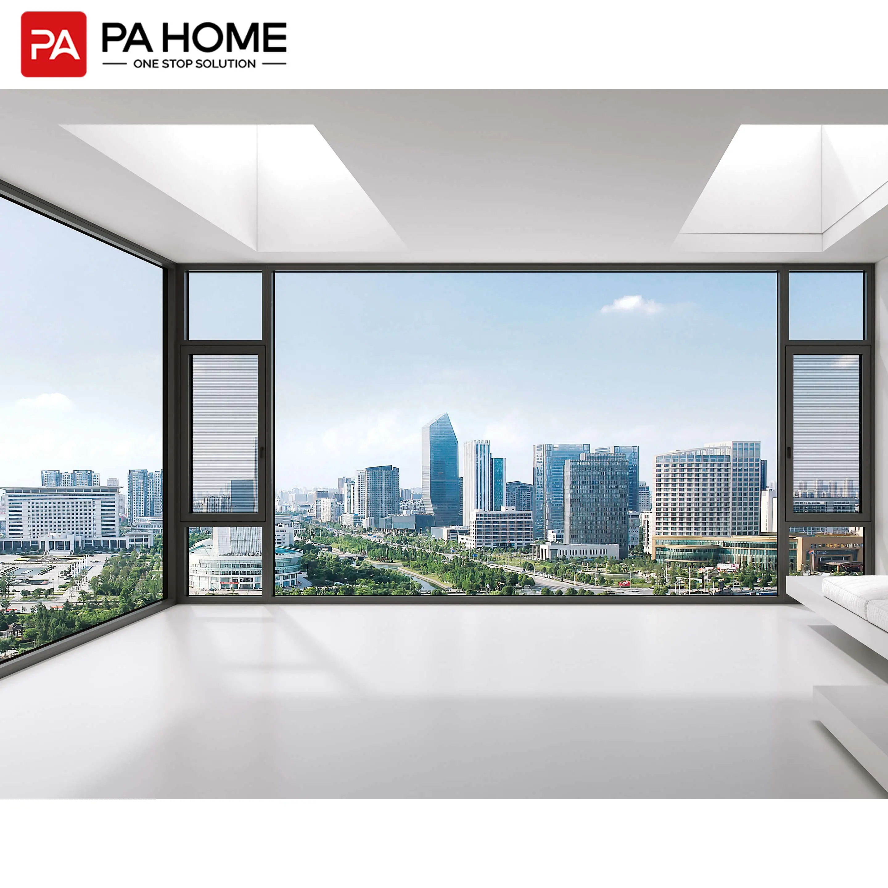 PA Home luxury на заказ от пола до потолка алюминиевые створчатые большие стеклянные окна
