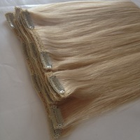 Vente en gros 18 pouces 120g Extensions de cheveux humains à clipser blond platine