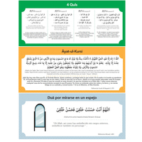 Autocollant Dua pour famille musulmane, décoration arabe, arabe islamique, citations, lettres, espagne, langue, cartes d'apprentissage pour enfants, 19 pièces
