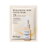 Masques faciaux professionnels BIOAQUA Private Label Propylene Plycol, soin à l'acide hyaluronique, masque facial en feuille organique anti-âge