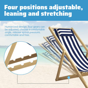 Chaise pliante de camping d'extérieur réglable en <span class=keywords><strong>bambou</strong></span> et bois de hêtre multicolore rouge bleu vert rose pour pique-nique en plein air - Product Image 6