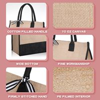 Ensemble de 12 sacs fourre-tout en toile Reginary, grands, réutilisables, pour femmes, pour le shopping, le marché, les courses, les vacances, les cadeaux, sans motif