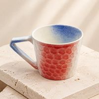 Tasse en céramique de porcelaine faite à la main 475 ml, texture nid d'abeille, tasse émaillée au four, poignée géométrique, compatible micro-ondes et lave-vaisselle, sans BPA