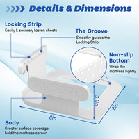 Fixateur de draps de lit de 3e génération amélioré, facile à utiliser, attache sécurisée pour matelas Queen/King/Full