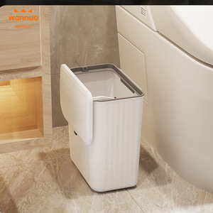 Wall Mounted Waste <b>Bin</b> Rectangular With <b>Lid</b> For Bathroom Toilet Cabinet Door Indoor Use - Product Image 4