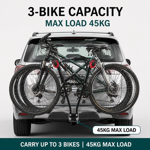Portabicicletas para <span class=keywords><strong>Maletero</strong></span>, Plegable, de Acero, para 3 Bicicletas, Compatible con <span class=keywords><strong>Bola</strong></span> de Enganche de 50 mm, para Sedán, SUV, Hatchback, Camioneta, Capacidad de 45 kg - Product Image 4