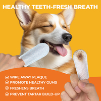 Lingettes dentaires non tissées Nano-Drop à marque privée pour chiens, chats et petits animaux - Lingettes de nettoyage douces pour brosser les dents des animaux de compagnie