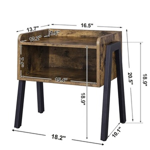 Comodino economico in <span class=keywords><strong>legno</strong></span> <span class=keywords><strong>e</strong></span> <span class=keywords><strong>metallo</strong></span> per camera da letto con struttura in <span class=keywords><strong>metallo</strong></span> - Product Image 5