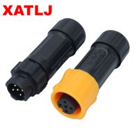 XATLJ M12 série 2 + 3 2 + 4 Core connecteur étanche à verrouillage rapide CE IP68 ETL 5A UL94V-0 pour les applications d'alimentation PCB FPC
