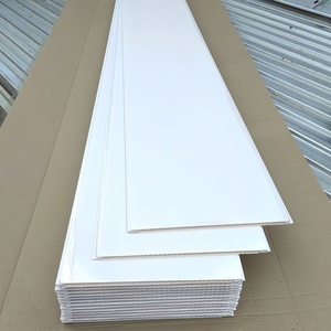 Paneles de <span class=keywords><strong>PVC</strong></span> con Ranuras Centrales Cromadas Blancas Brillantes de Buena Calidad, Lámina de Estampado <span class=keywords><strong>en</strong></span> Caliente para Techo Falso para Nigeria - Product Image 2