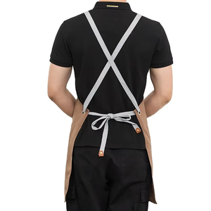 Custom Restaurant Shop cameriere lavoro pulizia uniforme grembiule impermeabile professionale Bbq Chef cucina tela grembiule con tasche - Product Image 5