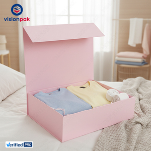 Luxury <strong>Large</strong> Magnetic Presentation Hamper <strong>Box</strong> Classic Pink Embossing <strong>Packing</strong> Foldable Hard Rigid Paperboard Gift <strong>Box</strong> - Product Image 5