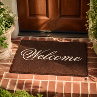 Tapis d'entrée en velours gaufré 3D durable, de haute qualité, taille personnalisée, antidérapant, en caoutchouc, pour hall d'entrée