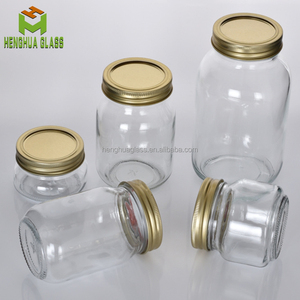 Thực Phẩm Lưu Trữ Vuông Mứt Mật Ong Flint Thủy Tinh <span class=keywords><strong>Mason</strong></span> Jar 4Oz 8Oz 12Oz 16Oz 32Oz Dưa Mayonnaise Đóng Gói Jar Với Kim Loại Riêng Biệt Nắp - Product Image 4