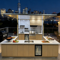 Cuisine mobile résistante aux intempéries en plein air, barbecue en acier inoxydable pour les événements de jardin et de patio