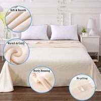 Jeté de laine polaire douce de couleur beige unie personnalisé Couverture en molleton de flanelle en peluche microfibre