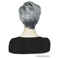 FH P13547 Highlight Gris Court Pixie Perruque Pas Cher Femmes Perruques Synthétiques