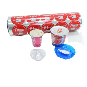 HANLIN-Custom precut printed lids colored aluminum foil cover for yogurt yogurt lid aluminum foil