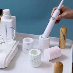 Popular Double-Tier Terrazzo Electric Toothbrush <b>Holder</b> Wall-Mounted Folding Modern Metal Design for Kitchen Use <b>Pot</b> - Product Image 4