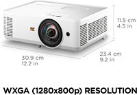 Projecteur DLP 4K à courte focale de haute qualité pour PS502W, 4000 Lumens, haut-parleur 16W, design portable pour usage commercial, éducatif et domestique