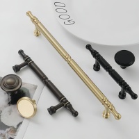 Poignées de meubles en laiton haut de gamme, design traditionnel, durables, réglables, pour portes de placards de chambre et de cuisine