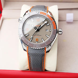 Jam Tangan Selam 600m Dial Penunjuk Bercahaya Tali Karet Oranye Jam Tangan Mekanik Otomatis - Product Image 4