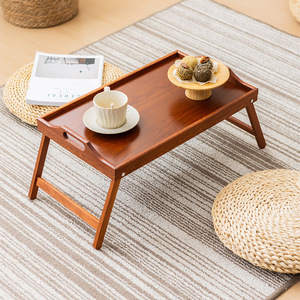 Superior Living Wooden Lazy Folding Table Multi Functional Tea Tray Bedside <b>Desk</b> For Home Bedroom Use - Product Image 1