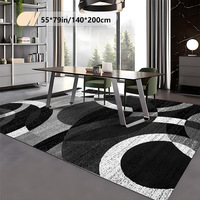 Tapis moderne antidérapant Noir Gris Simple Abstrait Géométrique Imprimé Léopard Design Maison Style nord-européen américain Machine