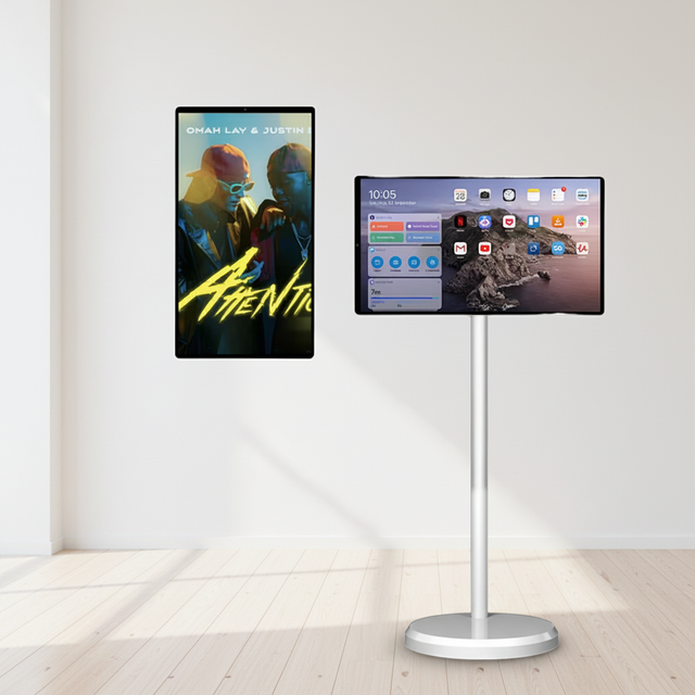22" LED White Portable Smart TV with Touch Screen Outdoor Music with Friends for Home Cinema