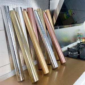 Autocollants larges et étanches résistant à l'huile de cuisine, papier peint autocollant mural auto-adhésif en aluminium pour armoire de cuisinière, cuisine, DIY bricolage - Product Image 1