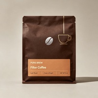 Pochette classique en papier kraft durable avec valve unidirectionnelle et fermeture éclair anti-fuite pour grains de café torréfiés – Emballage alimentaire