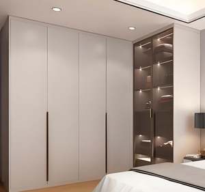 Penderies à panneaux de bois modernes personnalisables en aluminium pour chambre à coucher hôtel salon maison appartement villa et école - Product Image 1