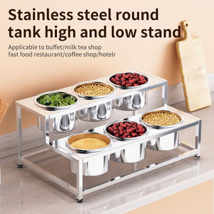 Estante para Condimentos de Acero Inoxidable de 16 cm, Juego de 2 con Compartimentos para Servicio de Buffet, Equipo de Restaurante - Product Image 2