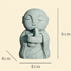 Zen <span class=keywords><strong>Jardin</strong></span> Décor <span class=keywords><strong>Japonais</strong></span> Vert Grès Moine Figurine Fish Tank Aquarium Bonsaï Micro Bouddha Thé Pet Décoration - Product Image 5