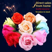 Realistische Seifenrosenköpfe, Drei Stücke für Hochzeits- & Muttertags-Dekorationssträuße, DIY Valentinstag Geschenkzubehör