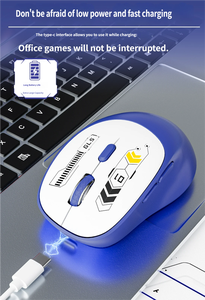 เมาส์ไร้สายแบบ Dual Mode BT5.2 สำหรับสำนักงาน คอมพิวเตอร์  ออกแบบตามหลักสรีรศาสตร์  คลิกเงียบไร้เสียง  รับผลิตตามสั่งพร้อมโลโก้  ขายส่งจากโรงงาน - Product Image 3