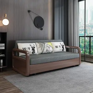Sofá cama plegable de tela de diseño moderno, cama de pared con almacenamiento, para dormir, sala de estar