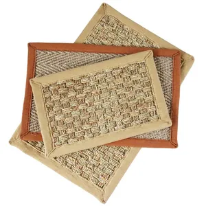 Natural corn husk floor mats rug straw seagrass door mat