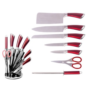 Juego de <span class=keywords><strong>Cuchillos</strong></span> de Cocina de Acero Inoxidable de 8 Piezas con Soporte Giratorio Acrílico, Cuchillo de <span class=keywords><strong>Chef</strong></span>, <span class=keywords><strong>Cuchillos</strong></span> de Cocina en Caja de Regalo - Product Image 1