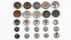 Custom Design logo Fashion <b>Button</b> Brass Iron Four Parts <b>Press</b> Metal 4 Parts Snap <b>Buttons</b> - Product Image 2