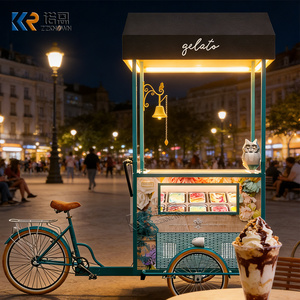 Triciclo <span class=keywords><strong>Comercial</strong></span> para Helados con Congelador y Exhibidor, Vehículo Móvil para Venta Ambulante de Postres Congelados - Product Image 1