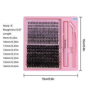 ZYM-DD13 capelli sintetici arricciati ecologici in fibra chimica domestica vegana striscia naturale ciglia ciglia - Product Image 3