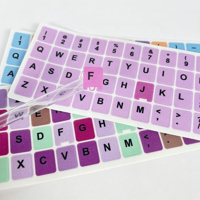 Colorful Customizable English Keyboard Stickers Perfect for Students Professionals Laptop Computer