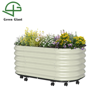 Boîte de plantation mobile en métal, boîte de plantation de fleurs et de légumes sur le toit d'un balcon extérieur, boîte à fleurs en alliage d'aluminium, pot à légumes