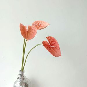 INS-style PU hand-feel floral decorations for <b>red</b> and white anthuriums, wine <b>red</b> and green anthuriums, high-end floral - Product Image 4