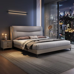 Nuovo <span class=keywords><strong>Letto</strong></span> <span class=keywords><strong>Matrimoniale</strong></span> Moderno Minimalista 2026 da 1,8m, Multifunzionale di Alta Gamma, Colore Crema, per Camera da <span class=keywords><strong>Letto</strong></span> Principale - Product Image 3