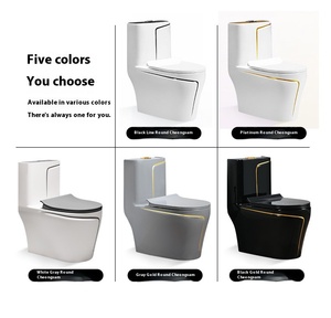 Hiện đại dual-tuôn ra siammed Màu gốm trực tiếp tuôn ra nhà vệ sinh cho phòng tắm biệt thự xuyên biên giới hàng ngang - Product Image 3