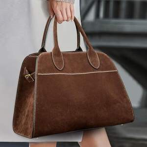 Sac fourre-tout vintage en daim vegan personnalisé pour femme, grande capacité, sac à bandoulière pour le travail et les voyages, sac à main en cuir souple - Product Image 6